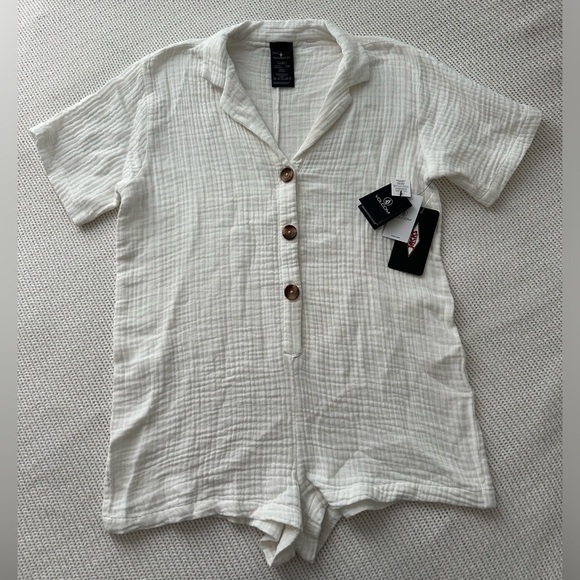 Volcom NWT White Easy Breezy Romper Coverup Size XS - Picture 4 of 12